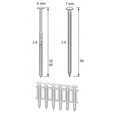 DUTACK COILNAGEL RNCS28  RVS 50 MM. RING LENSKOP PER DOOS 6,0 MILLE